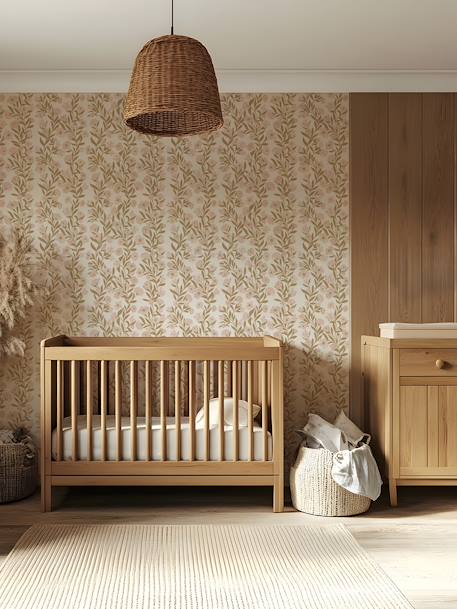 Papier peint guirlande de fleurs rose - vertbaudet enfant 