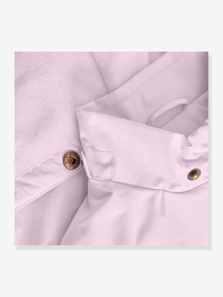 Waterdichte meisjesjas voor het tussenseizoen met fleecevoering MATALGEA MINI A TURE lila (poederkleur)+roze (poederkleur)+rozenhout+saliegroen - vertbaudet enfant 