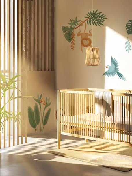 Stickers met bloemen en paradijsvogel YUTSUNI LILIPINSO groen - vertbaudet enfant 