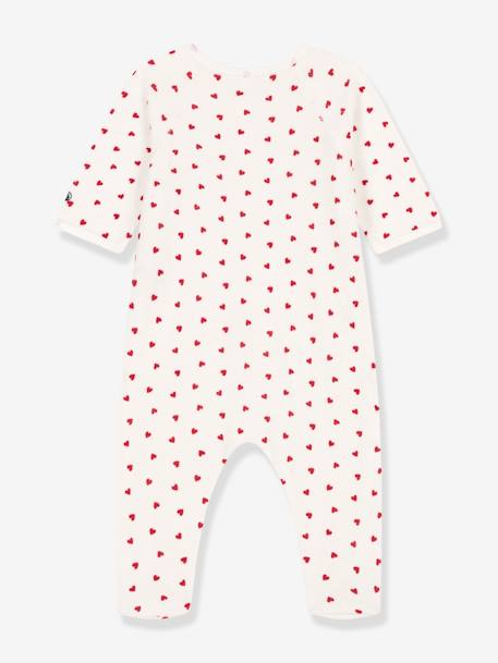 Pyjama bébé en velours coeurs blanc - vertbaudet enfant 