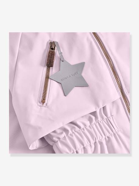 Waterdichte meisjesjas voor het tussenseizoen met fleecevoering MATALGEA MINI A TURE lila (poederkleur)+roze (poederkleur)+rozenhout+saliegroen - vertbaudet enfant 