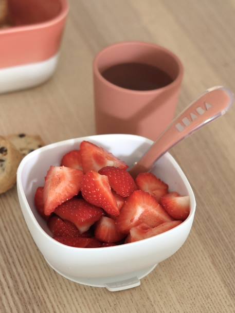 Set vaisselle 4 pièces silicone JAUNE+JUNGLE+NIGHT BLUE+ROSE+terracotta - vertbaudet enfant 