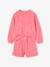 Ensemble sweat et short fleurs en éponge fille rose bonbon - vertbaudet enfant 