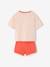 Ensemble T-shirt et short en éponge fille corail - vertbaudet enfant 