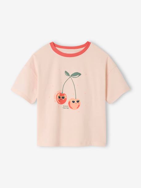 Ensemble T-shirt et short en éponge fille corail - vertbaudet enfant 