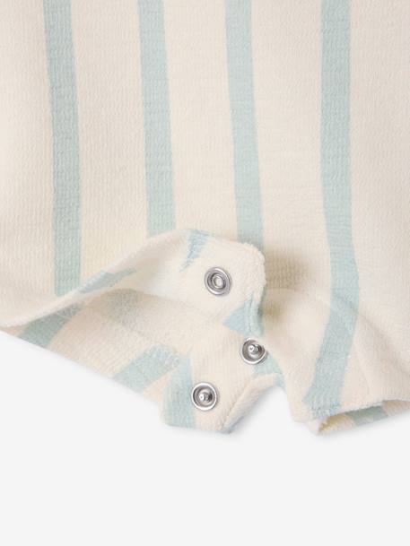 Bedrukte korte sweater van fleece voor baby's beige, geruit+blauw, gestreept - vertbaudet enfant 