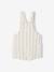 Salopette courte bébé molleton imprimé carreaux beige+rayé bleu - vertbaudet enfant 