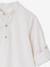 Net jongenshemd, Mao-kraag en korte broek beige+blauw, gestreept - vertbaudet enfant 
