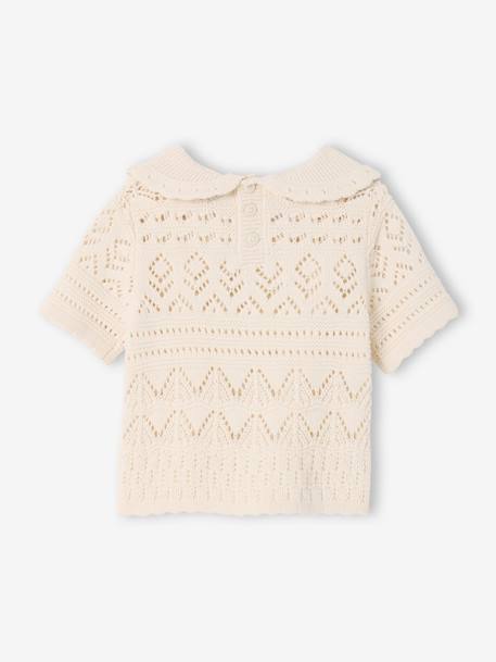 Pull bébé manches en crochet vanille - vertbaudet enfant 