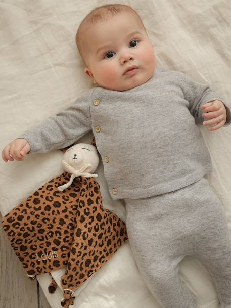 Babyset ENVIE DE FRAISE van wol en kasjmier gemêleerd grijs - vertbaudet enfant 