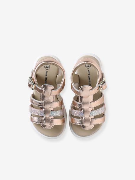 Sandales multi-brides en cuir bébé lot rose - vertbaudet enfant 
