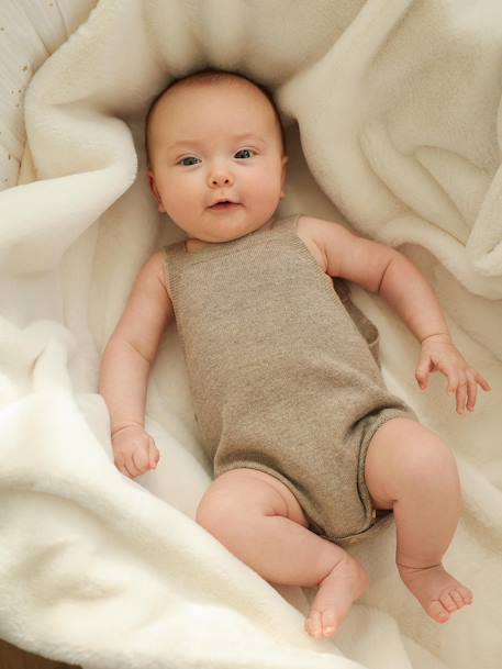 Romper van kasjmier ENVIE DE FRAISE gemêleerd beige - vertbaudet enfant 