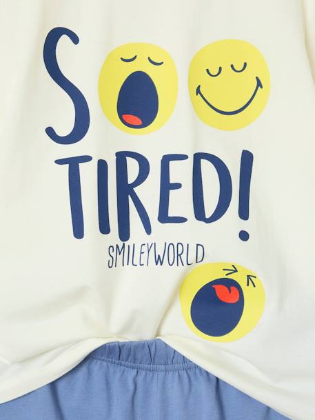 Pyjashort Smiley World so tired bleu chambray - vertbaudet enfant 