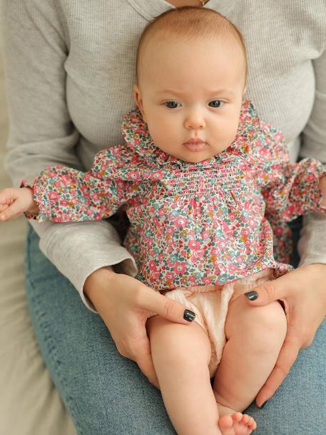 Bébé-Ensemble naissance 2 pièces blouse tissu Liberty et bloomer