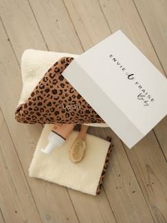 Linge de maison et décoration-Linge de bain-Cape de bain-Coffret cadeau naissance cape de bain et gant de toilette personnalisable