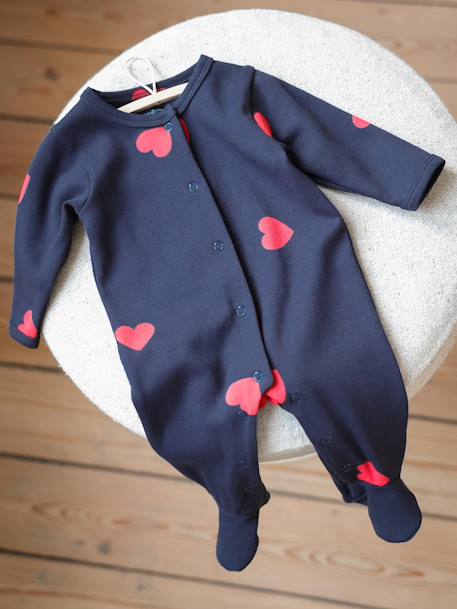 Fluwelen slaapzak 'Mon coeur' ENVIE DE FRAISE marineblauw - vertbaudet enfant 