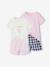 Lot de 2 pyjashorts en popeline fille mauve - vertbaudet enfant 