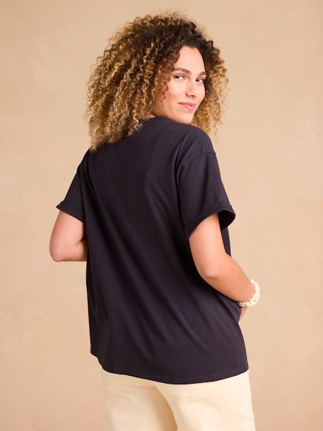 T-shirt grossesse allaitement en coton bio anthracite - vertbaudet enfant 