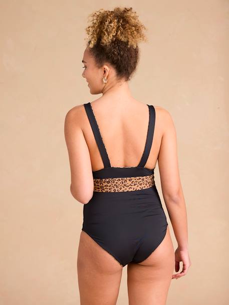 Maillot de bain de grossesse et allaitement réversible léopard beige - vertbaudet enfant 