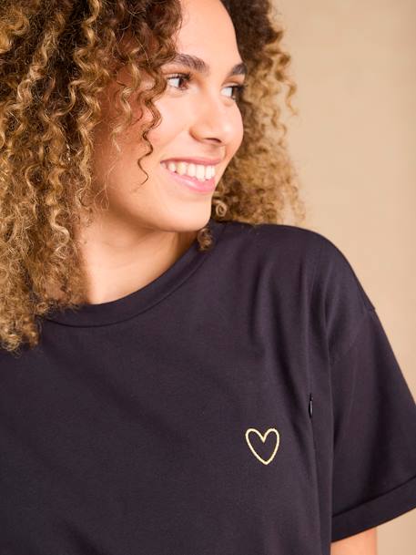 T-shirt grossesse allaitement en coton bio anthracite - vertbaudet enfant 