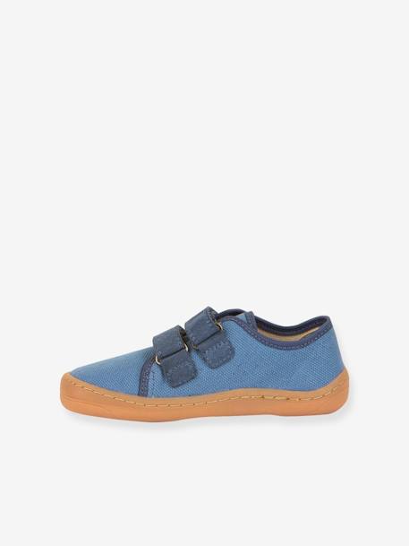 Sneakers voor jongens BAREFOOT CANVAS FRODDO antraciet+blauw+rozen - vertbaudet enfant 
