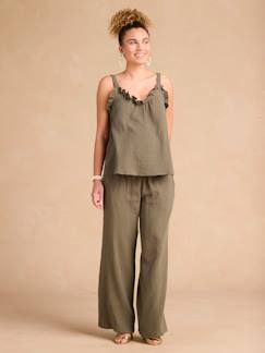 Vêtements de grossesse-Ensemble de grossesse et allaitement 2 pièces en gaze de coton bio