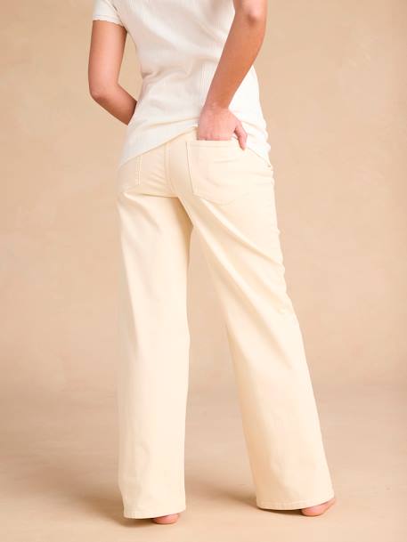 Jean de grossesse large bandeau seamless écru - vertbaudet enfant 