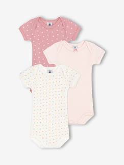 Bébé-Body-Lot de 3 bodies manches courtes en coton petits coeurs bébé