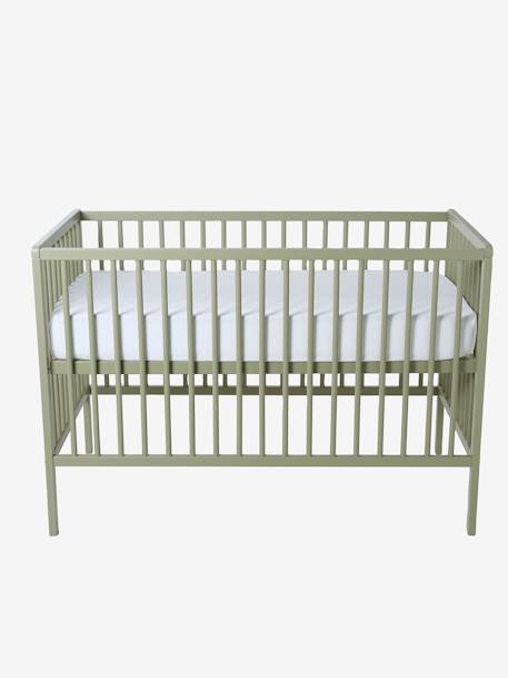 Lit bébé Cocoon bois+noyer+vert - vertbaudet enfant 