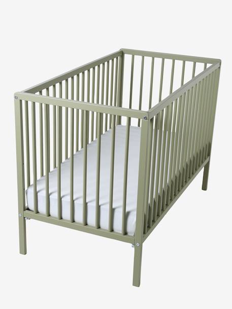 Lit bébé Cocoon bois+noyer+vert - vertbaudet enfant 