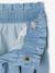 Pantacourt fille large en denim léger style 'paperbag' bleu moyen+double stone - vertbaudet enfant 