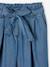 Pantacourt fille large en denim léger style 'paperbag' bleu moyen+double stone - vertbaudet enfant 