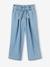 Pantacourt fille large en denim léger style 'paperbag' bleu moyen+double stone - vertbaudet enfant 