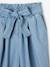 Pantacourt fille large en denim léger style 'paperbag' bleu moyen+double stone - vertbaudet enfant 