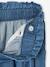 Pantacourt fille large en denim léger style 'paperbag' bleu moyen+double stone - vertbaudet enfant 