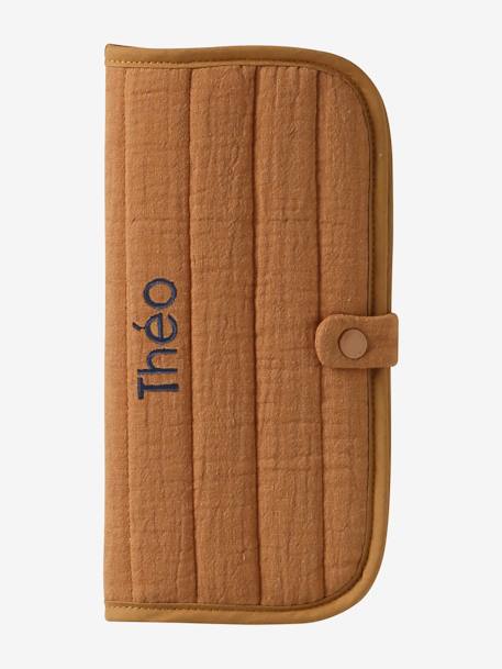 Hoes van katoenen gaas voor familiealbum okergeel+saliegroen - vertbaudet enfant 