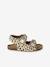 Sandales scratchées cuir motif léopard enfant beige imprimé - vertbaudet enfant 