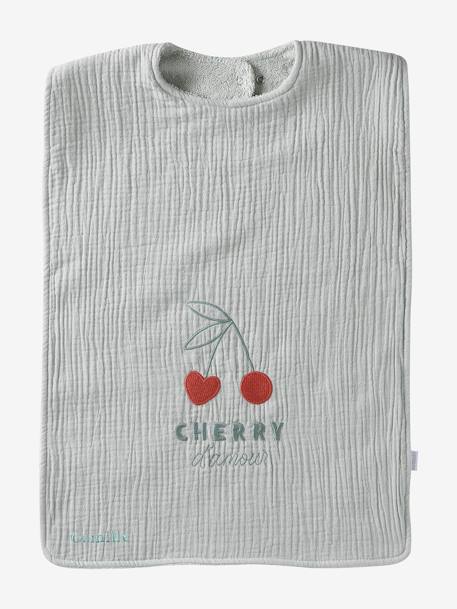 Lot de 2 bavoirs en gaze de coton CHERRY blanc imprimé - vertbaudet enfant 