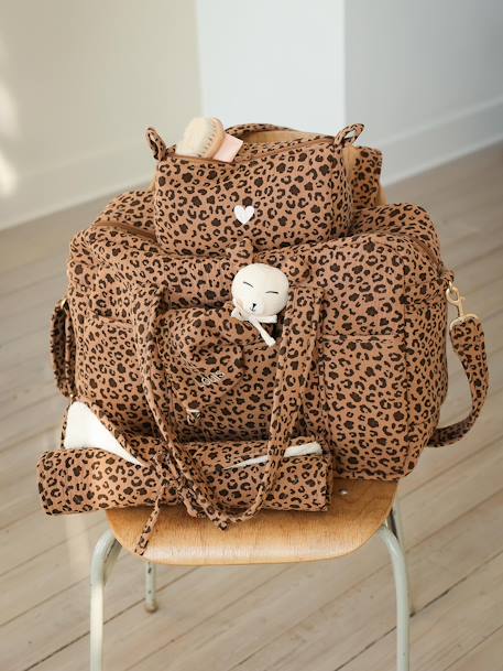 Sac à langer évolutif 24 ou 48h léopard personnalisable beige - vertbaudet enfant 