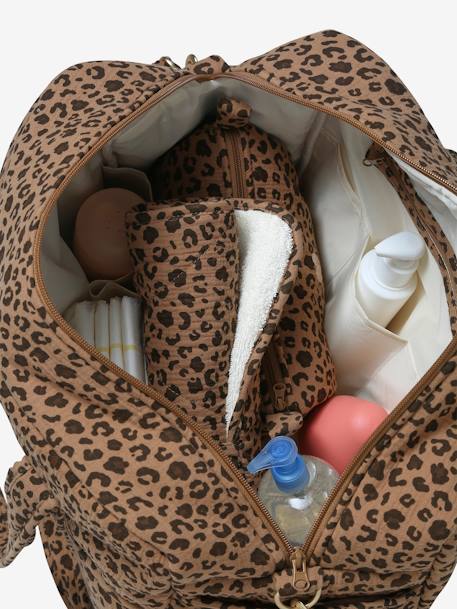 Sac à langer évolutif 24 ou 48h léopard personnalisable beige - vertbaudet enfant 