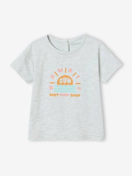 T-shirt met Hawai-print voor baby gemêleerd grijs - vertbaudet enfant 