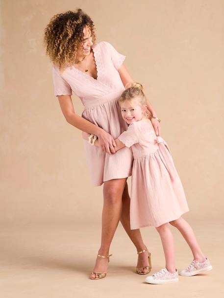 Robe de cérémonie femme capsule mère/fille rose poudré - vertbaudet enfant 