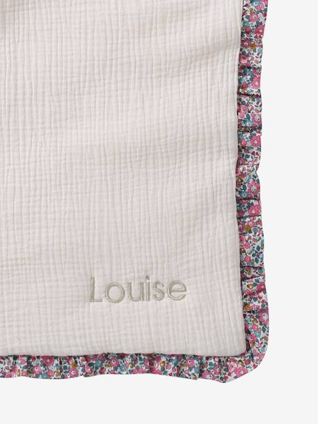 Personaliseerbare ENVIE DE FRAISE deken voor newborns van biologisch katoenen gaas lichtroze - vertbaudet enfant 