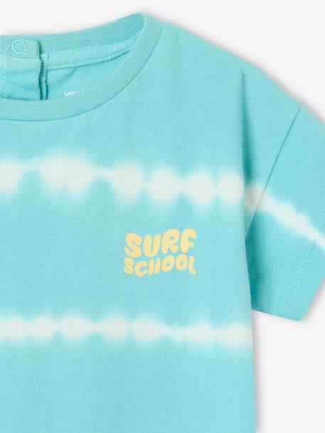 T-shirt met tie-dye effect baby turquoiseblauw - vertbaudet enfant 