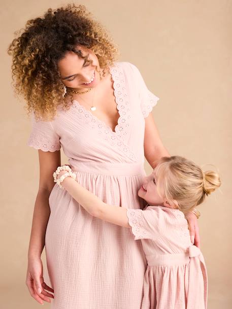 Robe de cérémonie femme capsule mère/fille rose poudré - vertbaudet enfant 