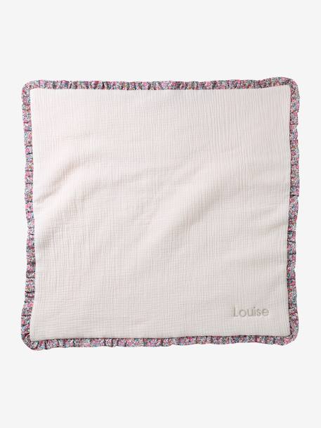 Personaliseerbare ENVIE DE FRAISE deken voor newborns van biologisch katoenen gaas lichtroze - vertbaudet enfant 