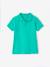 Polo garçon manches courtes broderie poitrine blanc+bleu+kaki clair+MARINE+vert émeraude - vertbaudet enfant 