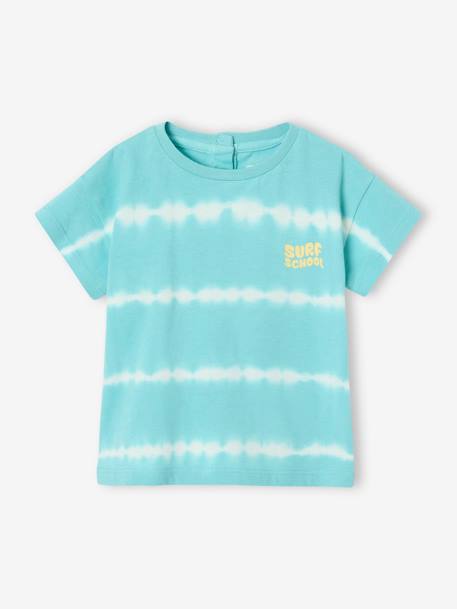 T-shirt met tie-dye effect baby turquoiseblauw - vertbaudet enfant 
