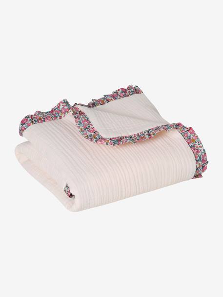 Personaliseerbare ENVIE DE FRAISE deken voor newborns van biologisch katoenen gaas lichtroze - vertbaudet enfant 
