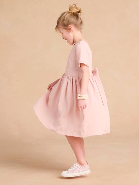Robe de cérémonie fille matchy matchy capsule mère/fille rose poudré - vertbaudet enfant 